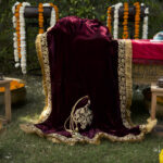 Maroon Fringe Dupatta With Dori Embroidery